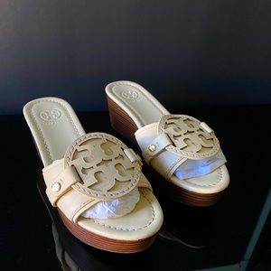 Tory Burch Madalena Wedge Slide Vanilla Cream NEW